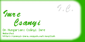 imre csanyi business card