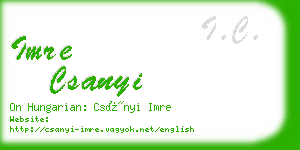 imre csanyi business card